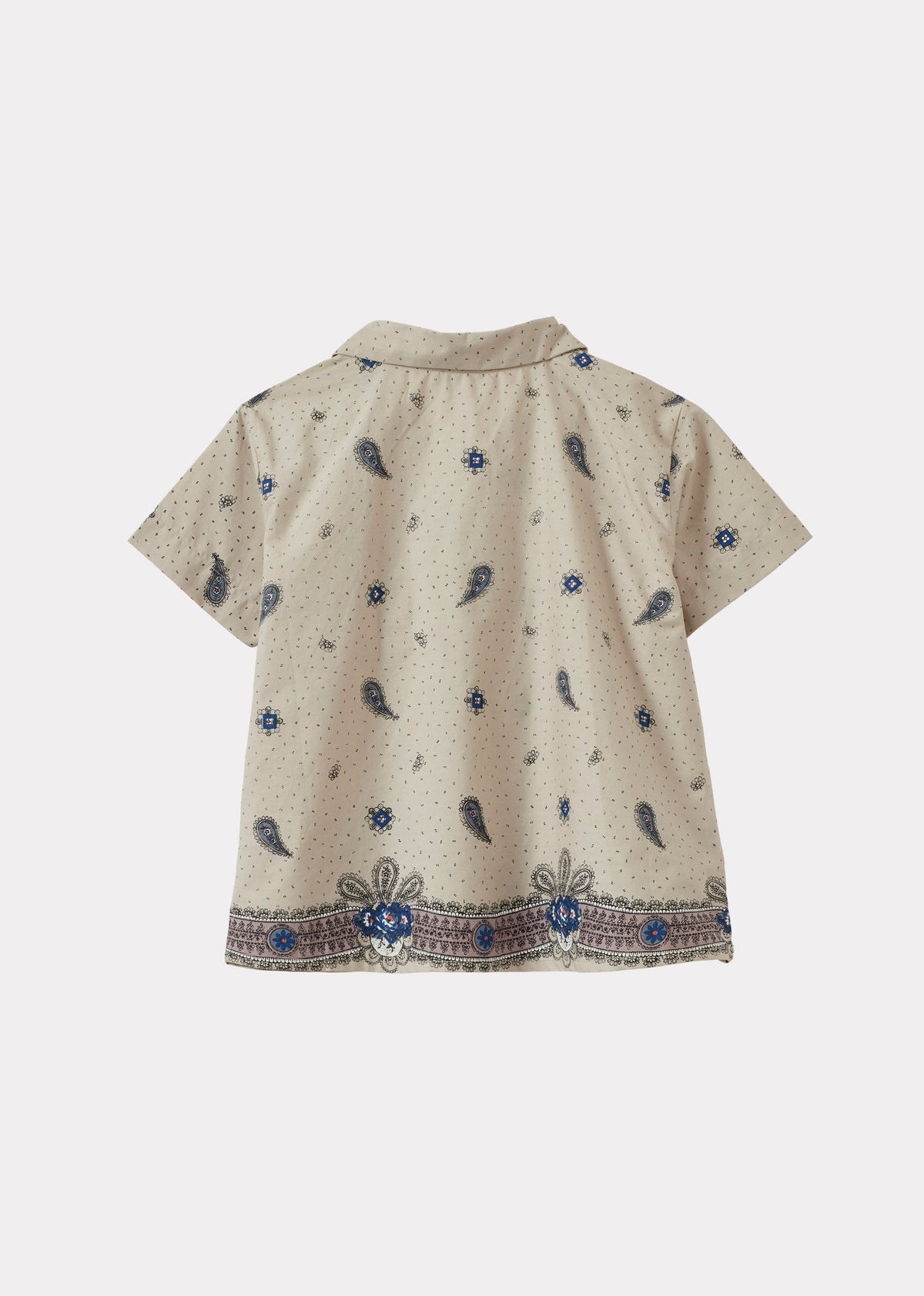 BAMBOO キッズ コットンシャツ – モーヴペイズリープリント