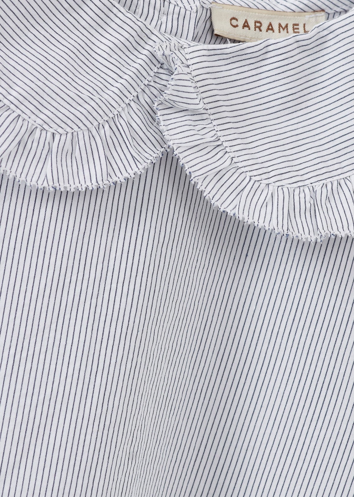 HARPER キッズ コットンブラウス – チャコールピンストライプ