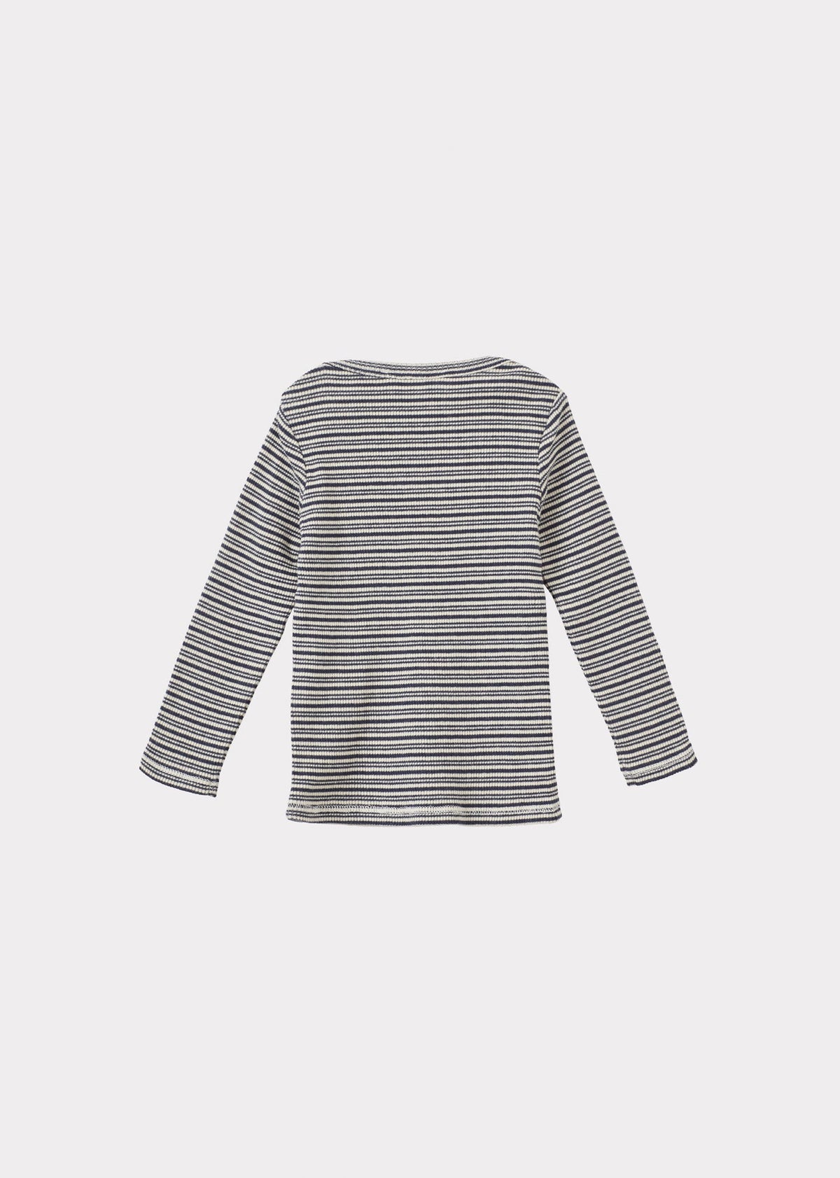 KISHON ベビー コットン Tシャツ - グレー/エクリュストライプ