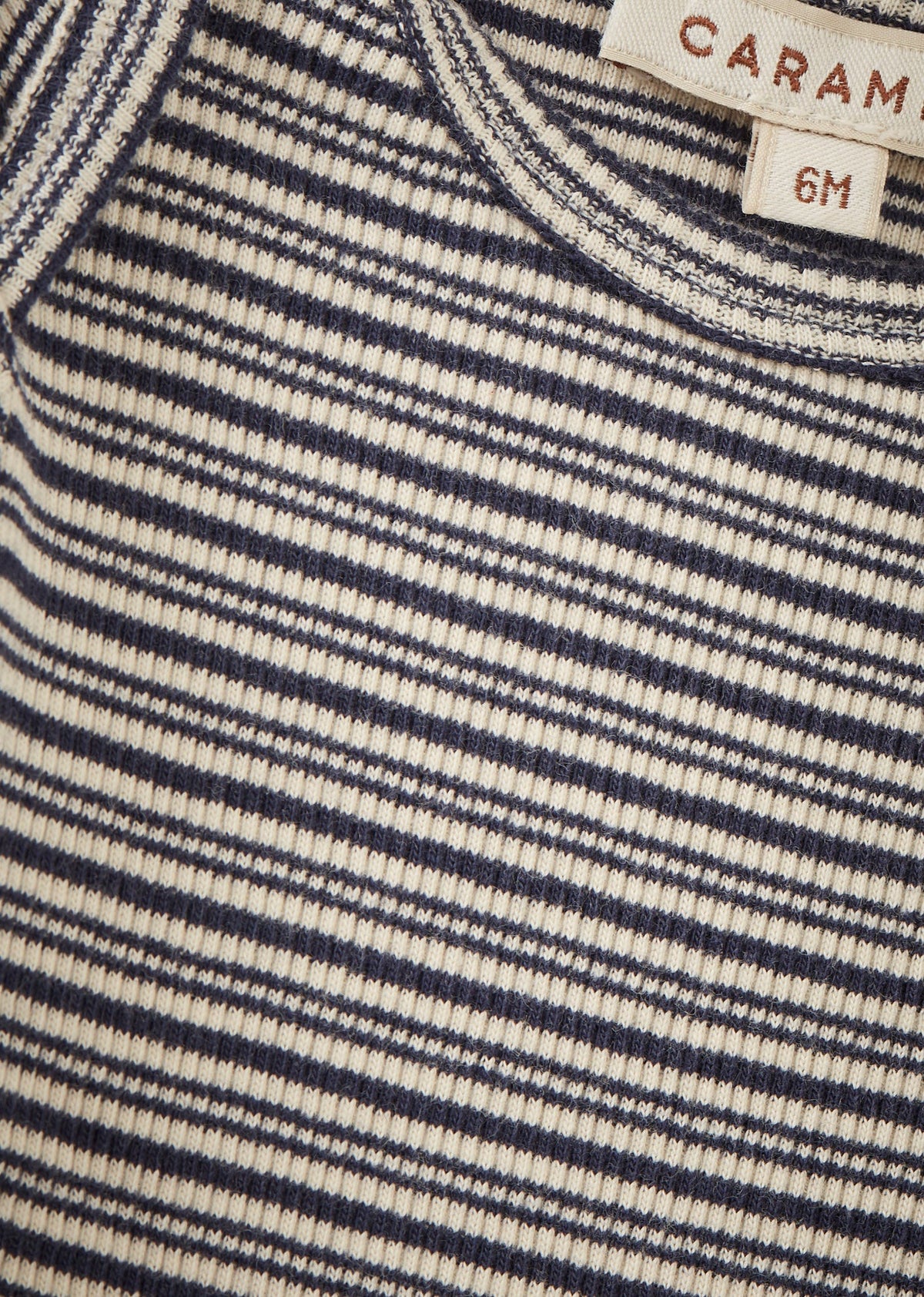 KISHON ベビー コットン Tシャツ - グレー/エクリュストライプ