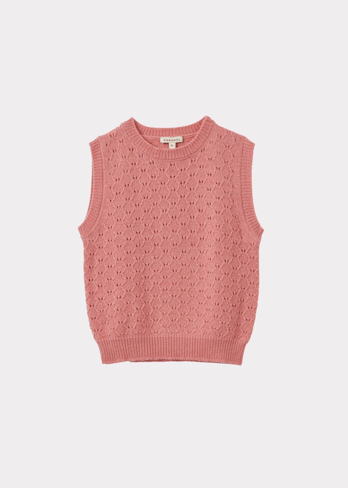 Caramel Luxury Mocho Children's Wool & Cashmere Vest - Pink