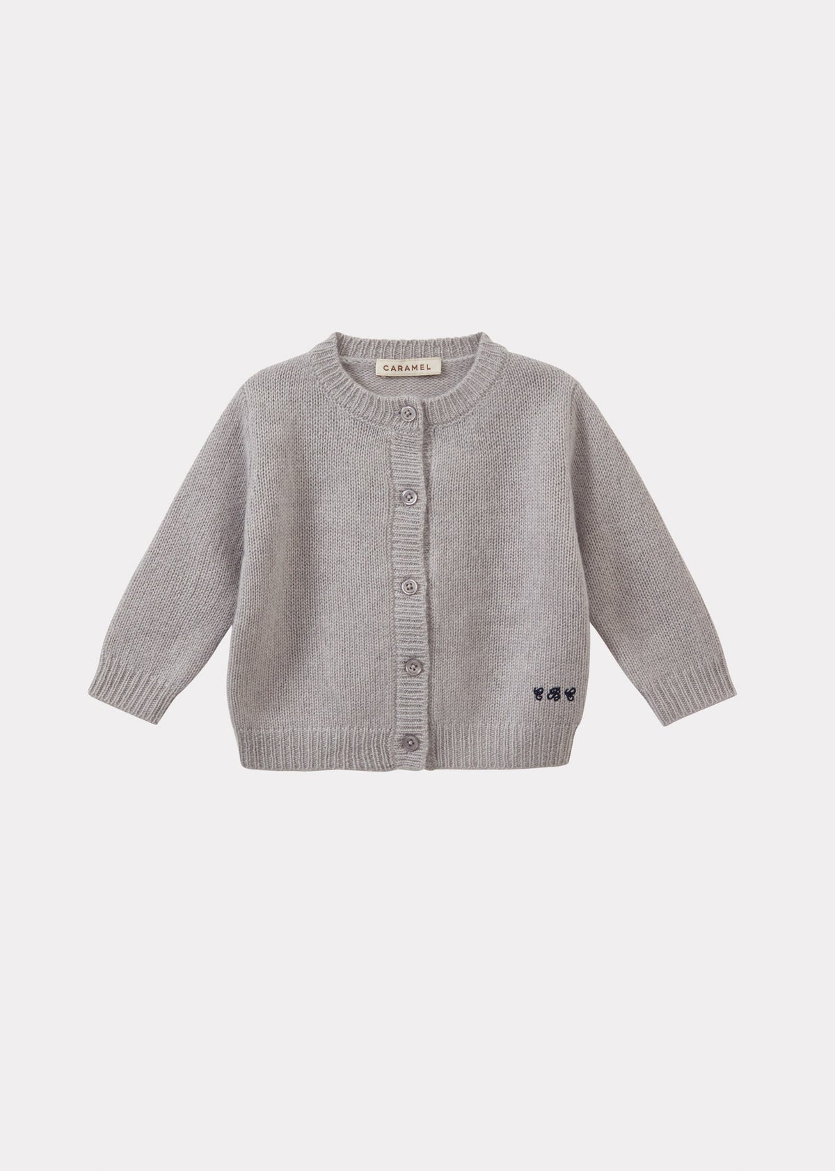 TOPO ベビー カシミヤ カーディガン - ペールグレー