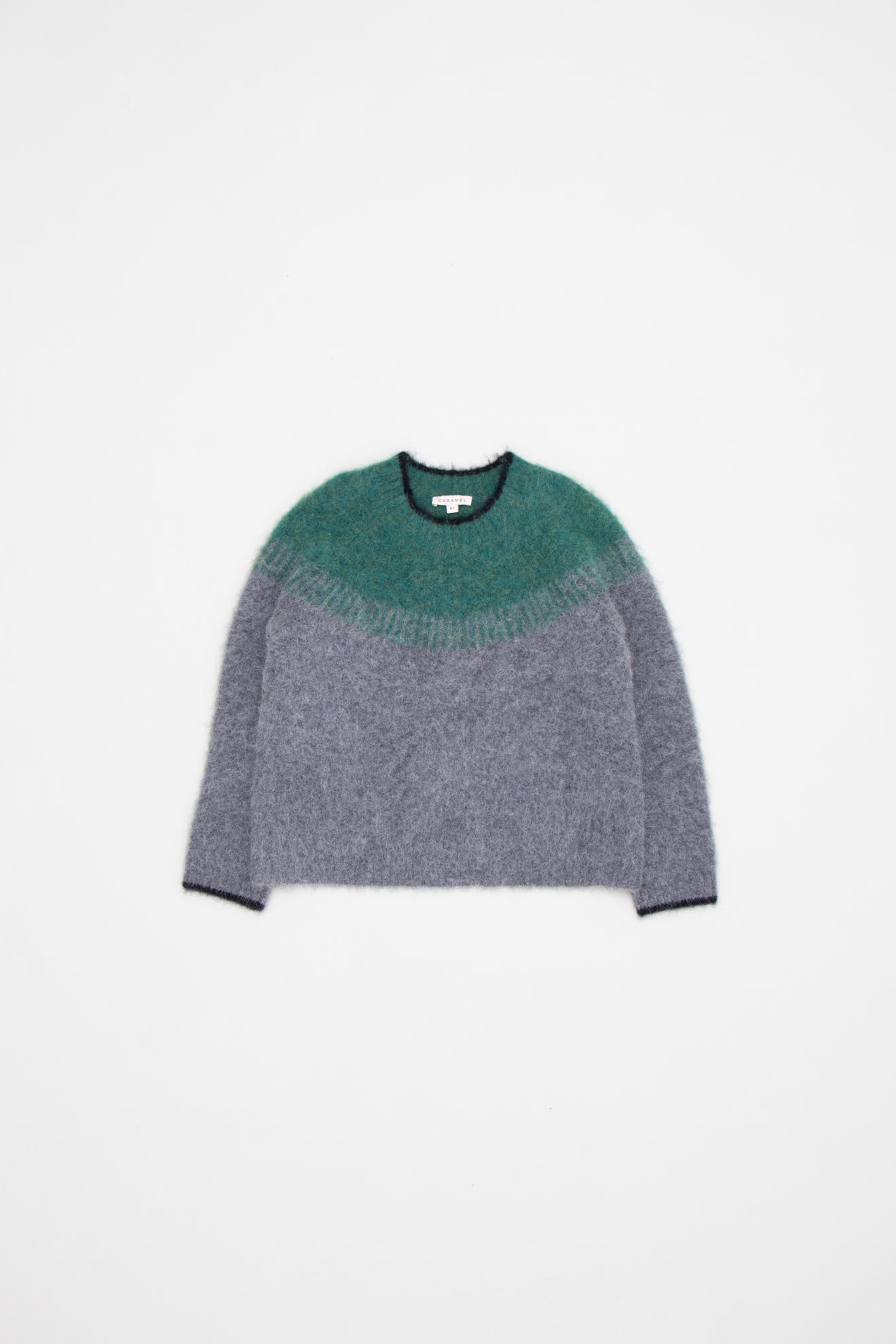 Buy AVALA KIDS JUMPER - GREY MELANGE/FIR GREEN Online | CARAMEL