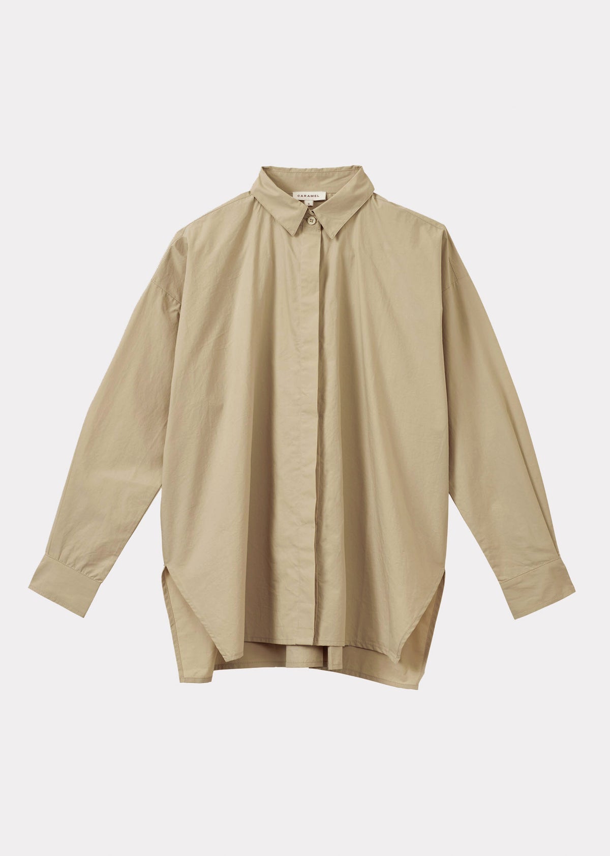 WOMEN'S COTTON TWILL A-LINE SHIRT - ECRU