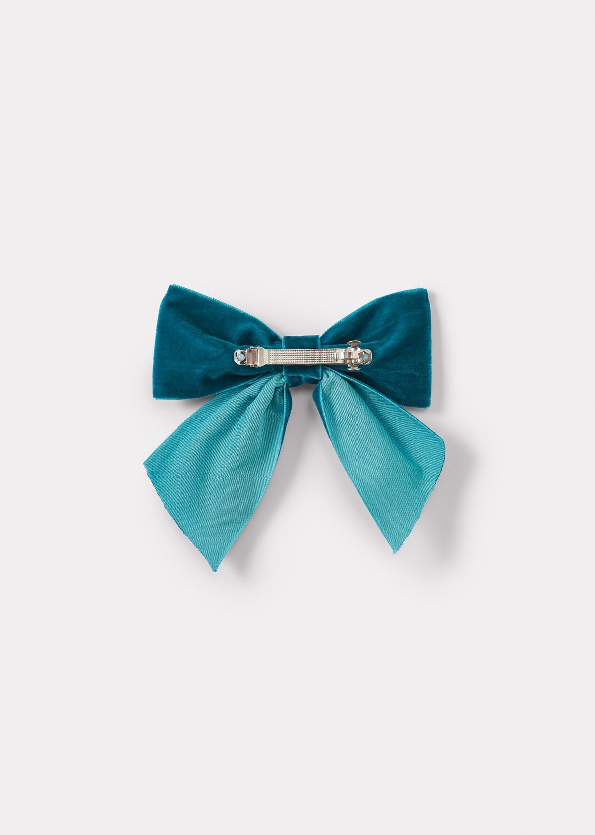 VELVET BOW PARTY HAIRCLIP - VELVET BOW PARTY HAIRCLIP A23TL TEAL