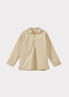 Caramel Luxury Bullshark Children's Cotton Shirt - Off-White