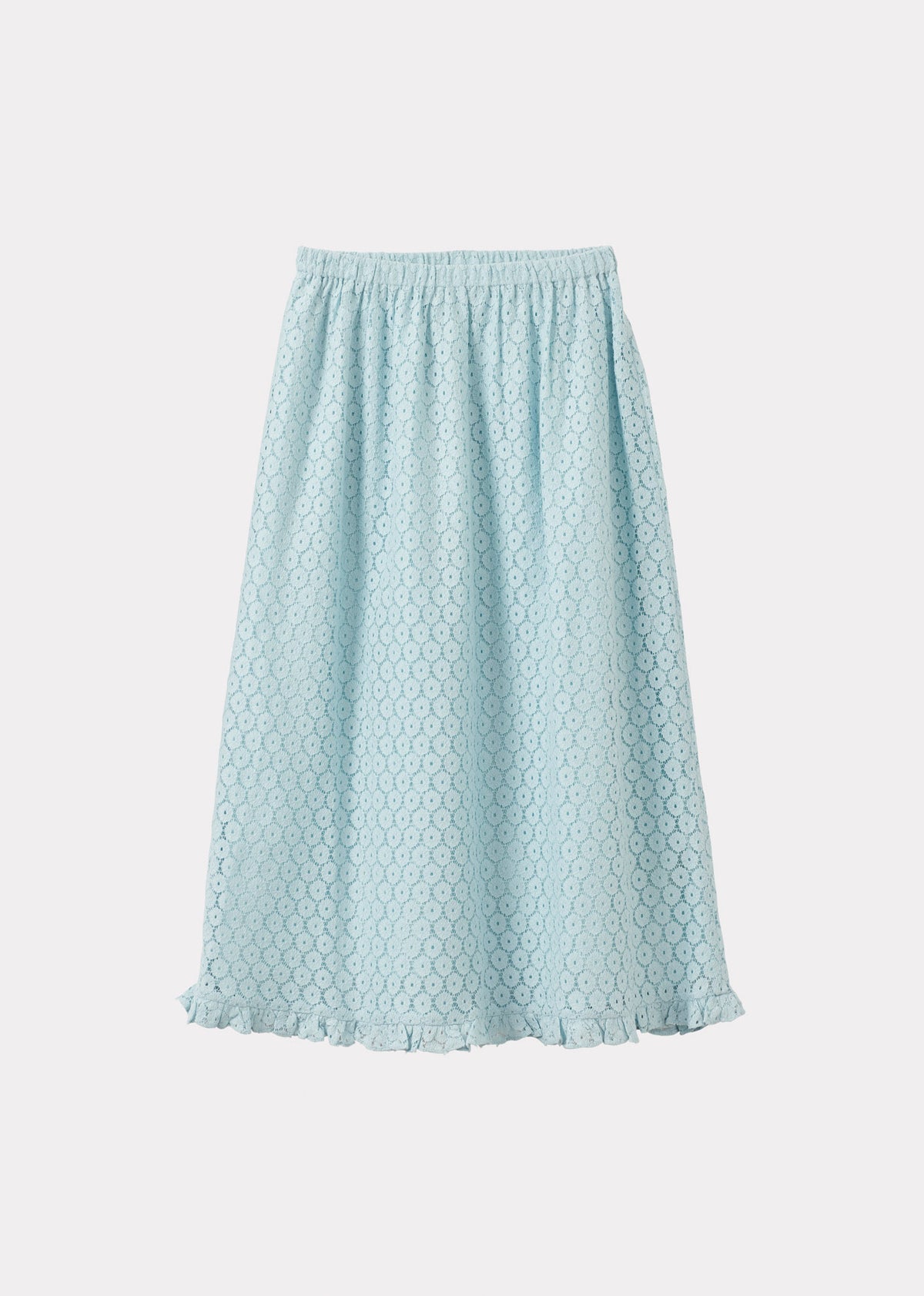 WOMEN'S COTTON TUCK SKIRT - LIGHT BLUE