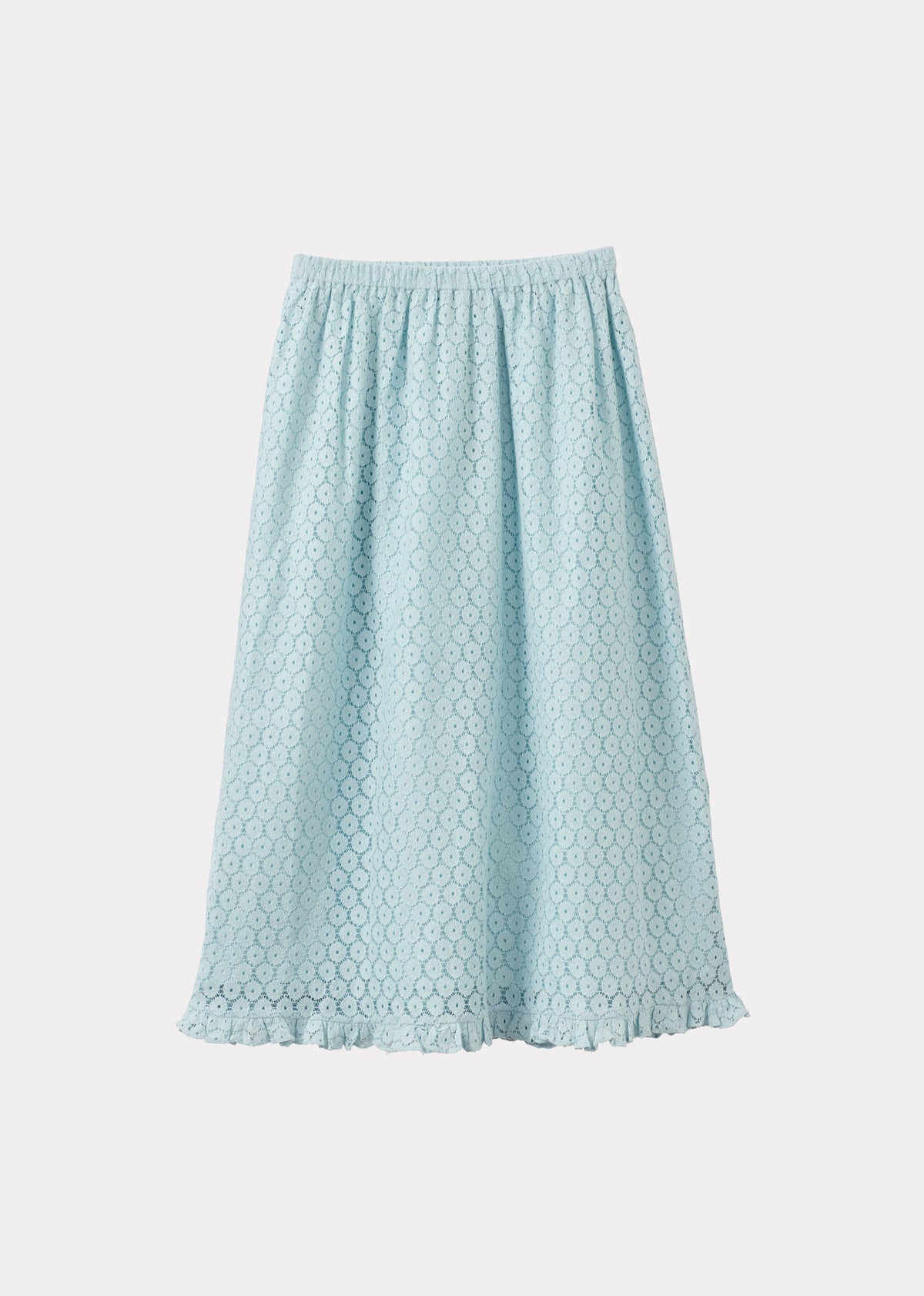 WOMEN'S COTTON TUCK SKIRT - LIGHT BLUE