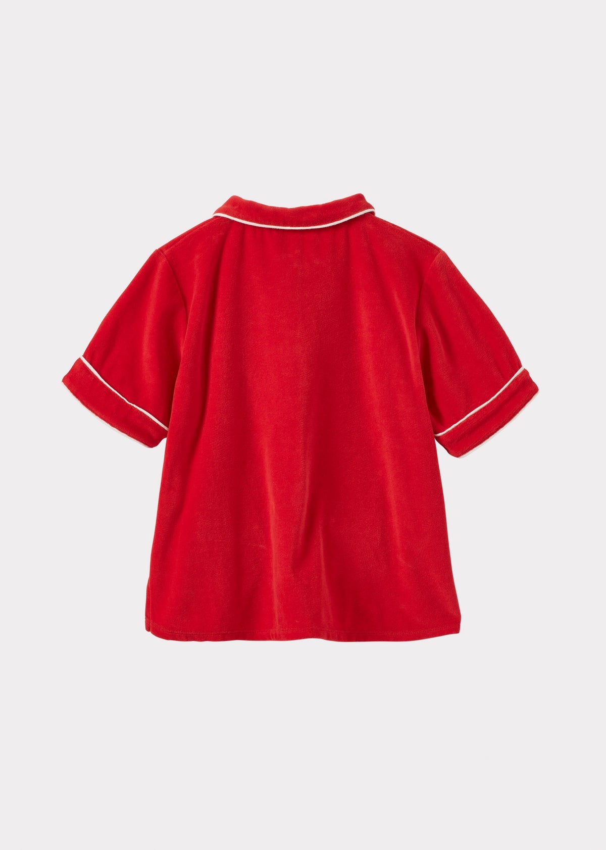 ALBIE CHILDRENS COTTON TOWELING TOP - RED