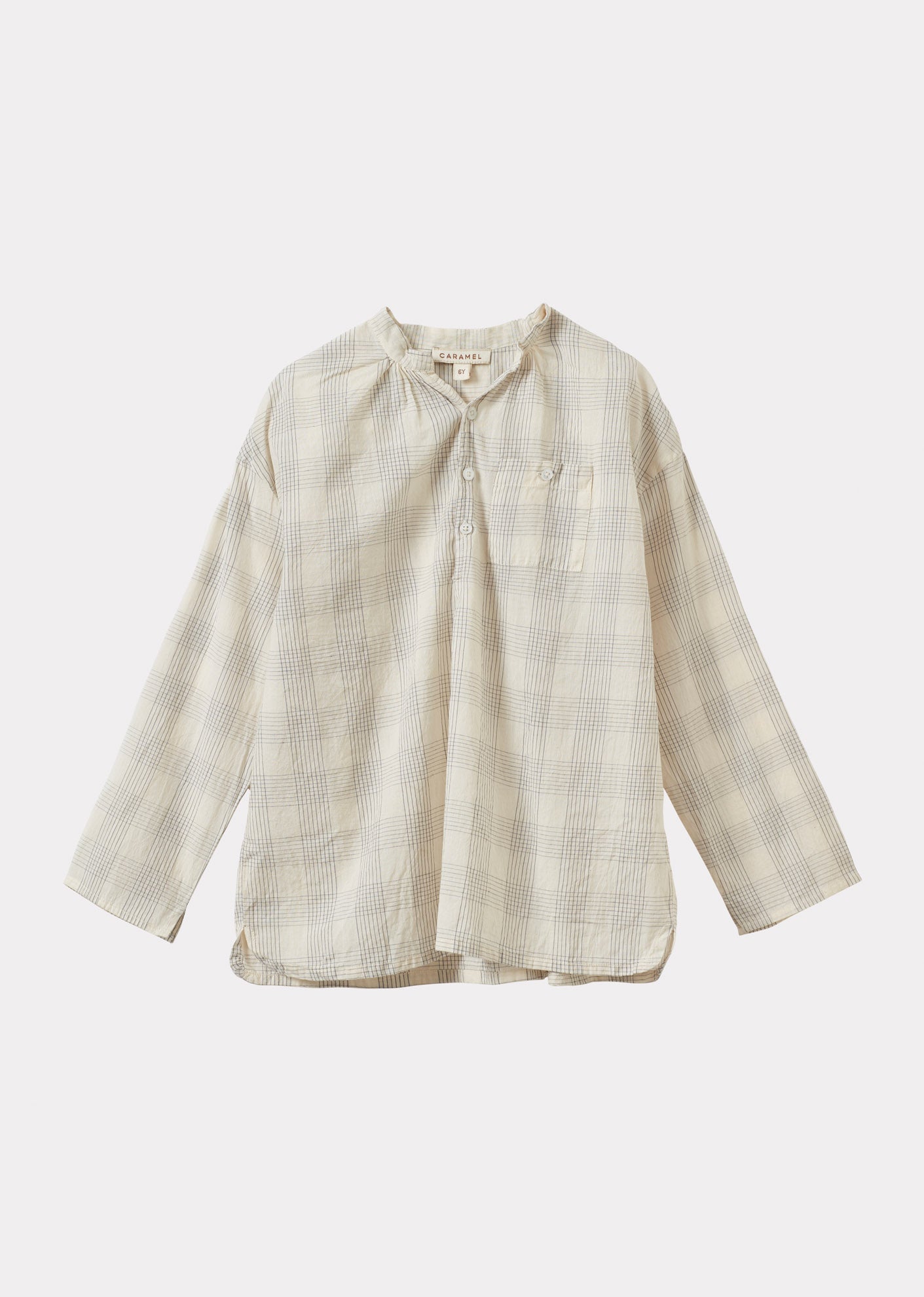 ADONIS CHILDRENS COTTON SHIRT - WHITE / BLACK CHECK