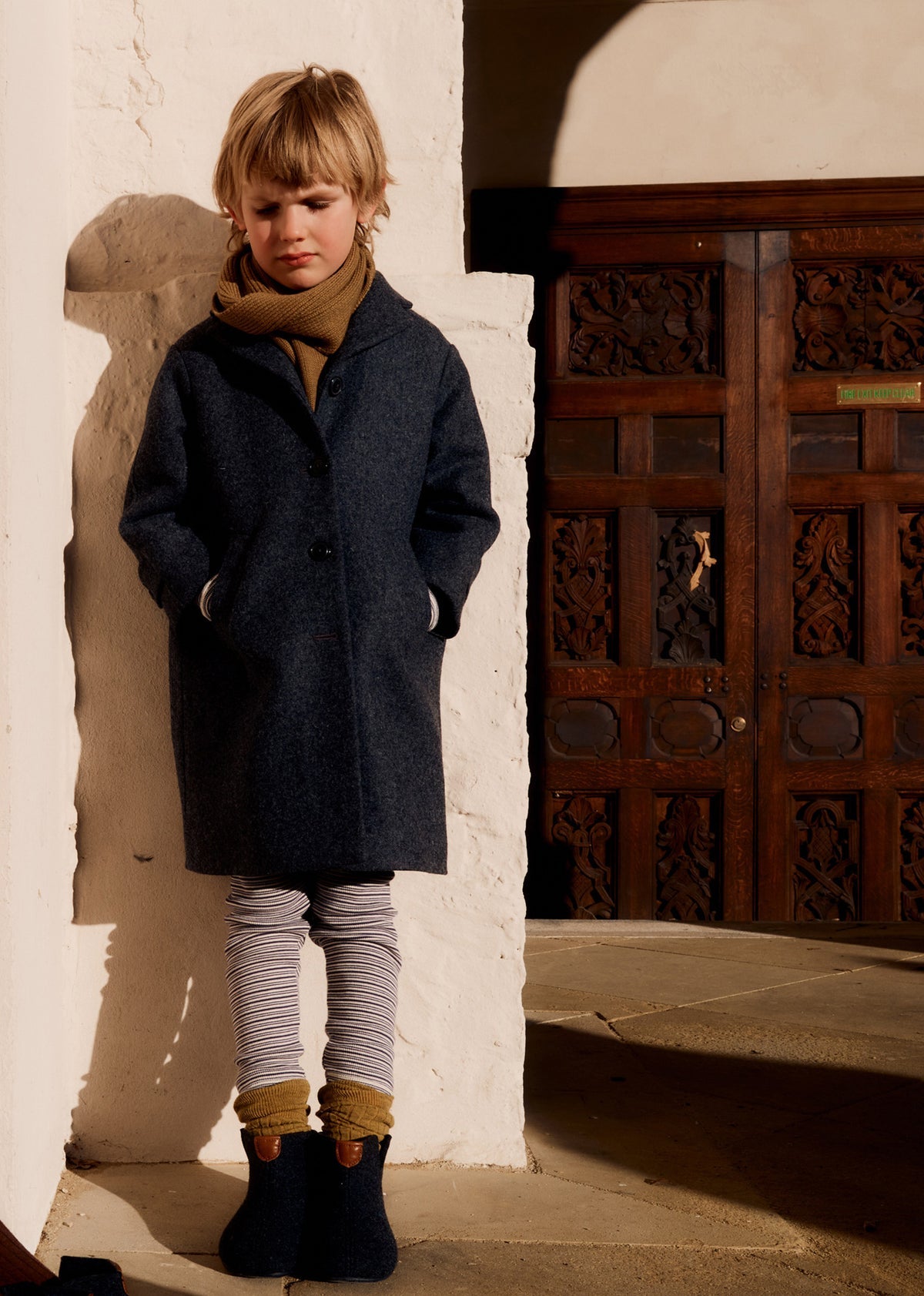 FINLEY CHILDREN'S NEW WOOL COAT - GREY MELANGE