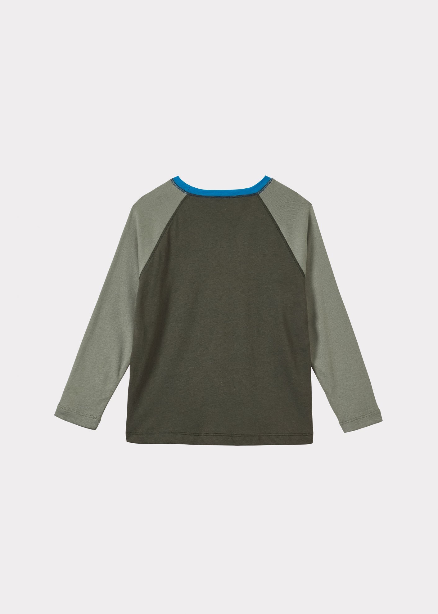 Luxury Long Sleeve Logo Children's Viscose T-Shirt - Green / Blue Back