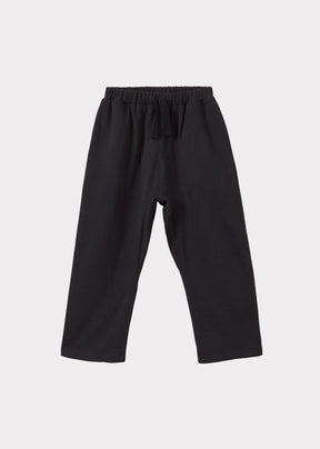 Luxury Broc Children's Cotton Trousers  Black Front