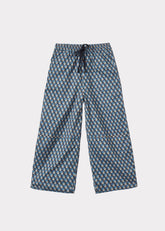 Caramel Luxury Caper Children's Cotton Trousers - Blue Geometric Print