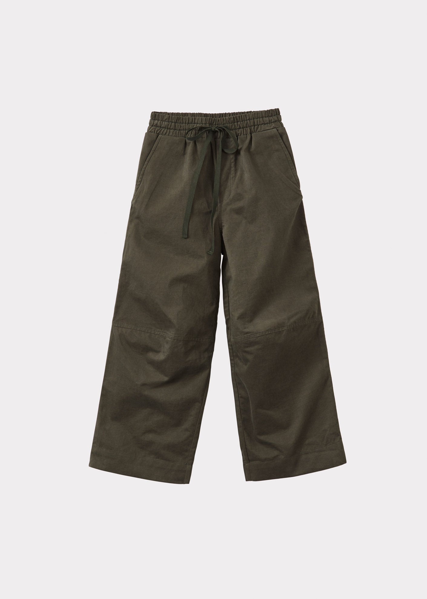 Caramel Luxury Caper Children's Cotton Twill Trousers - Khaki Green