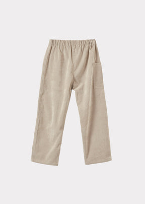 CHESTNUT CHILDREN'S COTTON MIX TROUSERS - STONE GREY