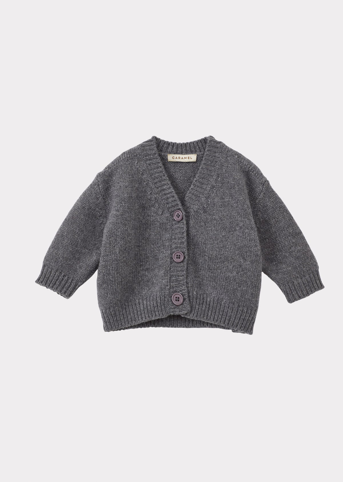 COPPER BABY WOOL MIX CARDIGAN - DARK GREY