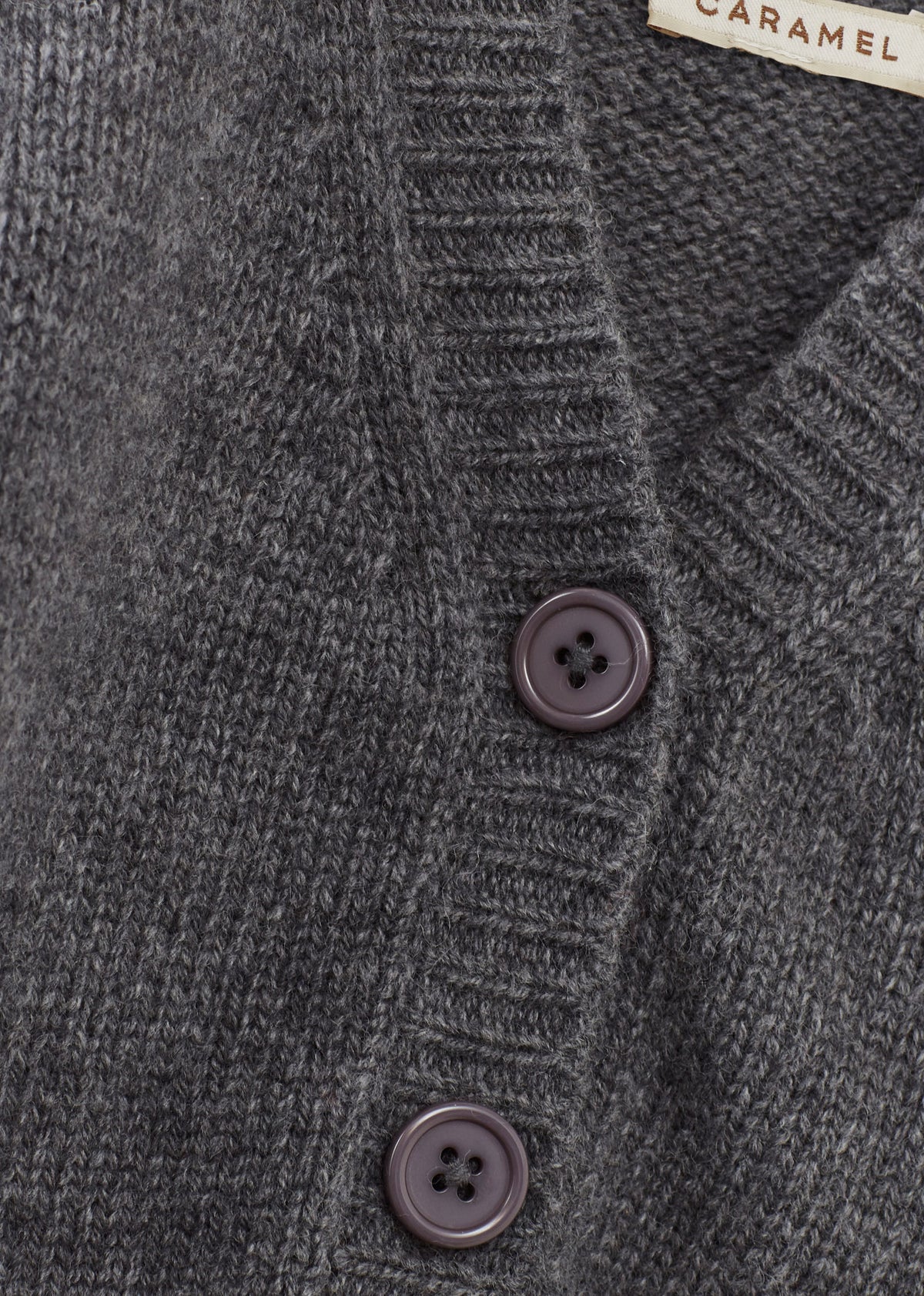 COPPER BABY WOOL MIX CARDIGAN - DARK GREY