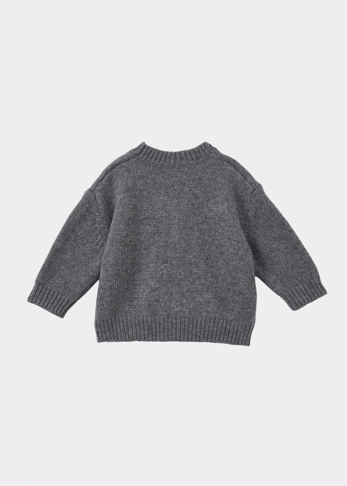 COPPER BABY WOOL MIX CARDIGAN - DARK GREY