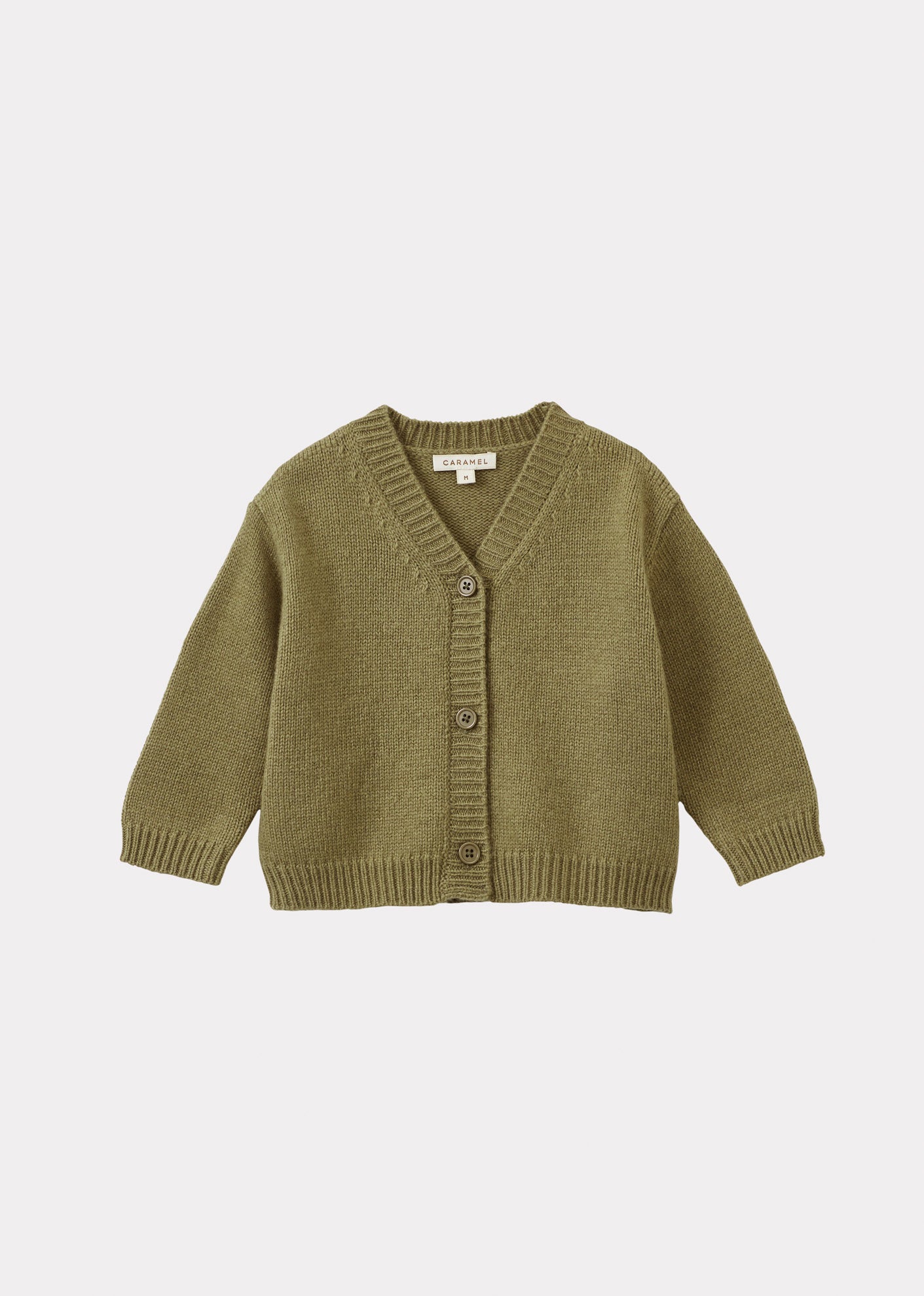 COPPER BABY WOOL MIX CARDIGAN - OLIVE