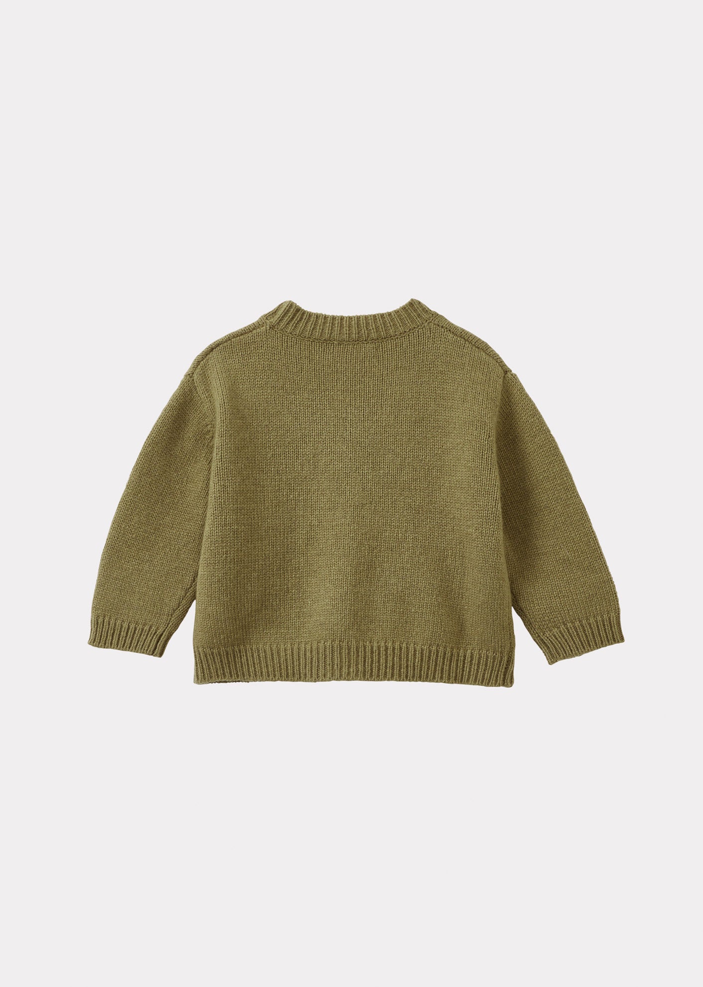 COPPER BABY WOOL MIX CARDIGAN - OLIVE