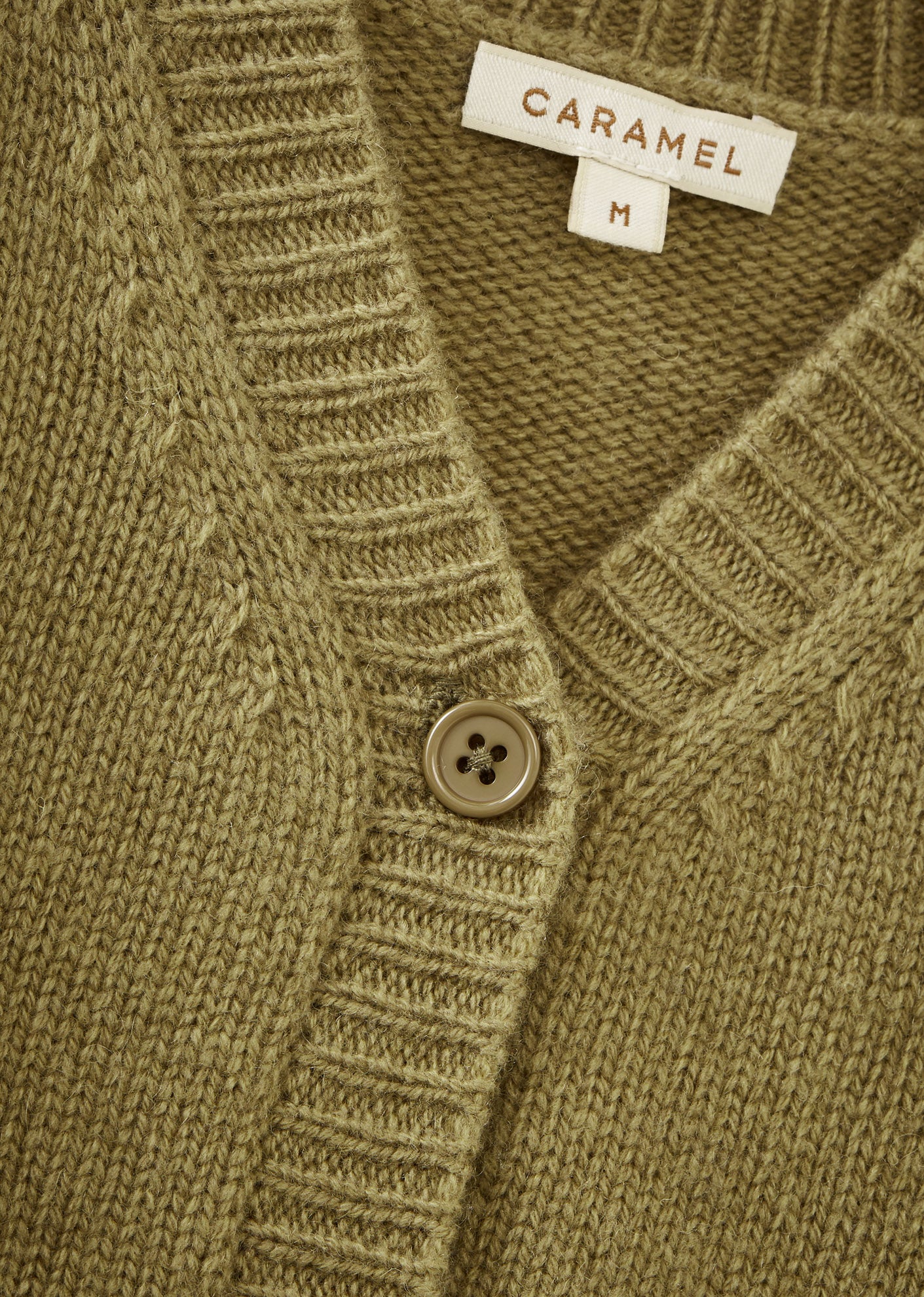 COPPER BABY WOOL MIX CARDIGAN - OLIVE