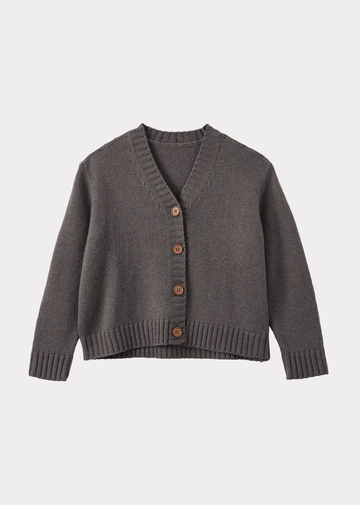 Caramel Luxury Copper Baby Wool Mix Cardigan - Dark Grey