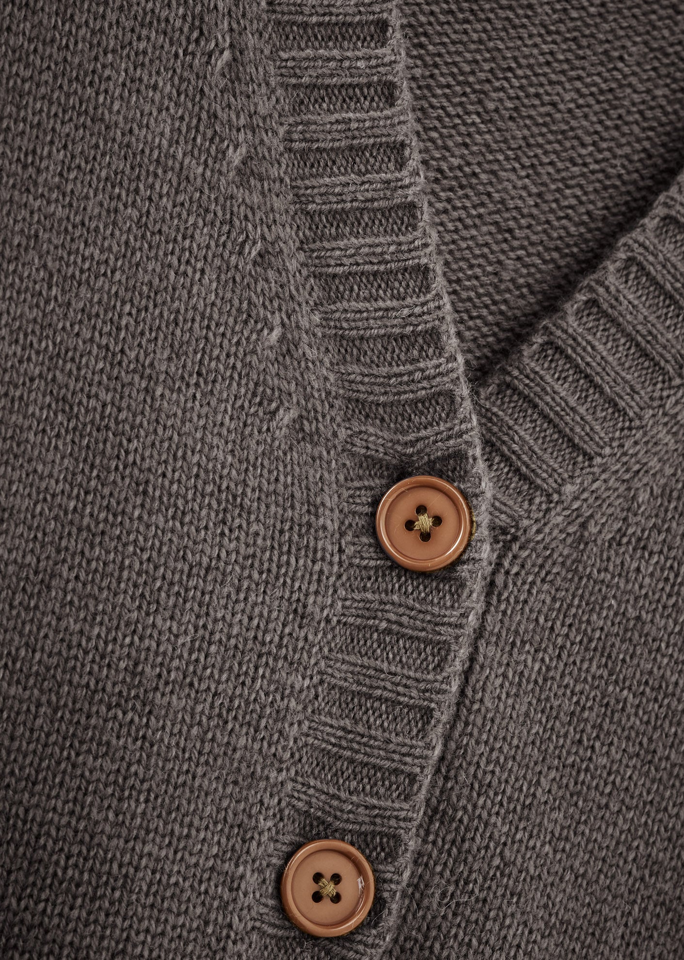 COPPER BABY WOOL MIX CARDIGAN - DARK GREY