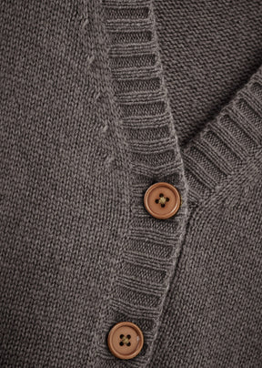 COPPER BABY WOOL MIX CARDIGAN - DARK GREY