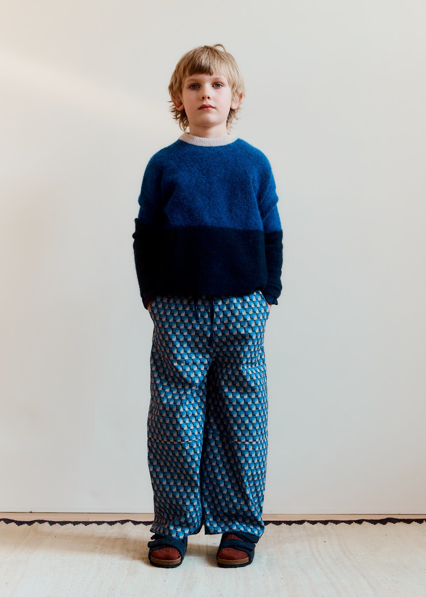 CAPER CHILDREN'S COTTON TROUSERS - GEO PRINT