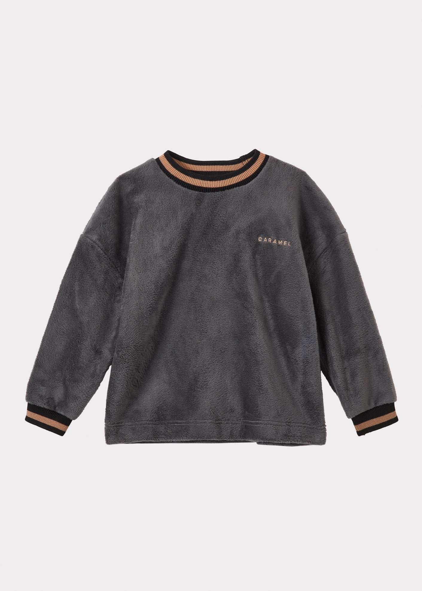 Caramel Luxury Dartmoor Children's Cotton Mix Sweater - Dark Grey