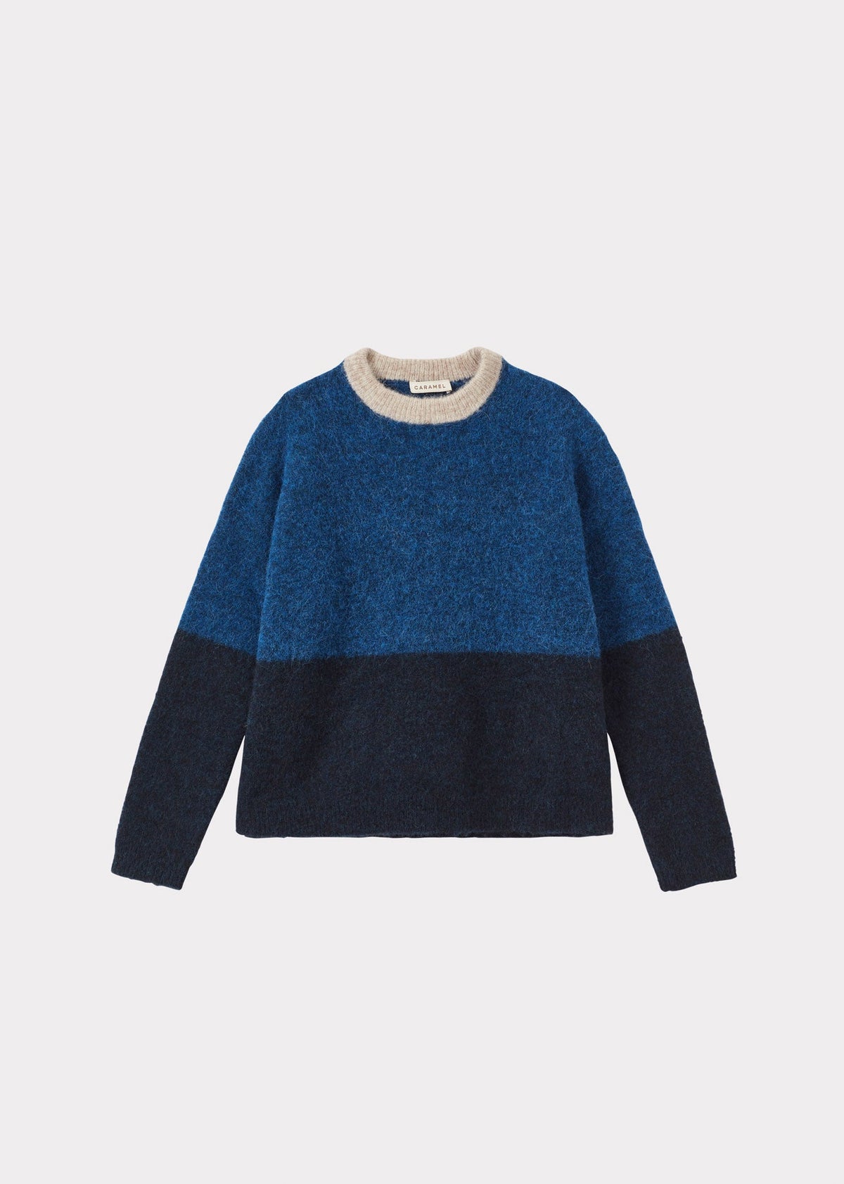 Caramel Luxury Dena Children's Merino Wool Jumper - Navy / Blue / Ecru