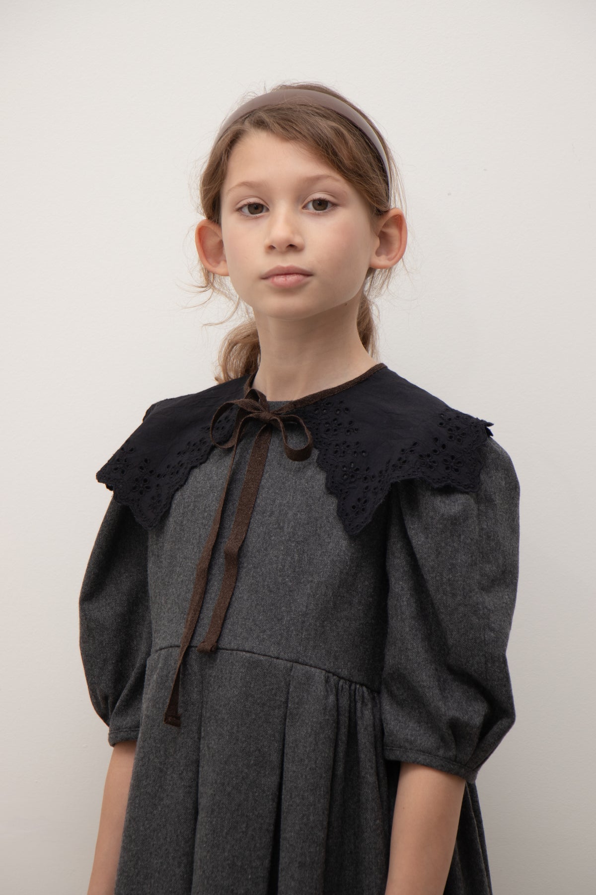 EMBROIDERED KIDS COLLAR - BLACK BRODERIE ANGLAISE