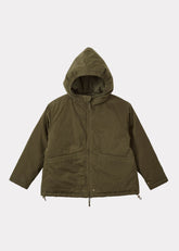 Caramel Luxury Falcon Children's Heavy Cotton Twill Jacket - Khaki Green