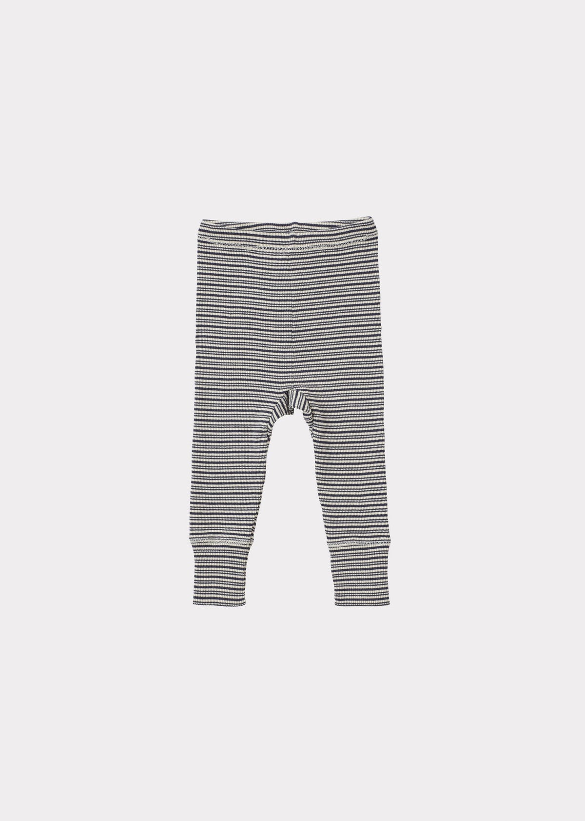 Caramel Luxury Judd Baby Cotton Leggings - Grey / Off-White Stripe