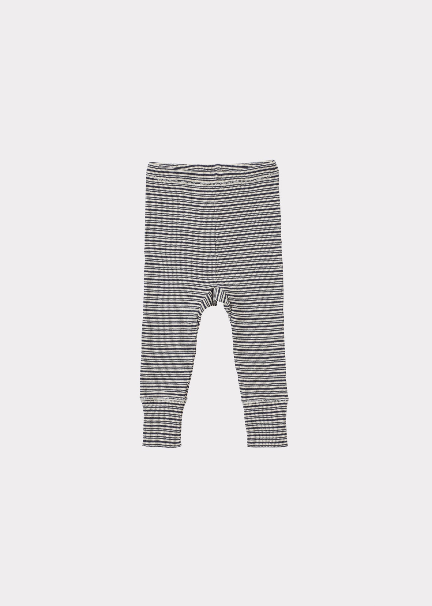 Caramel Luxury Judd Baby Cotton Leggings - Grey / Off-White Stripe