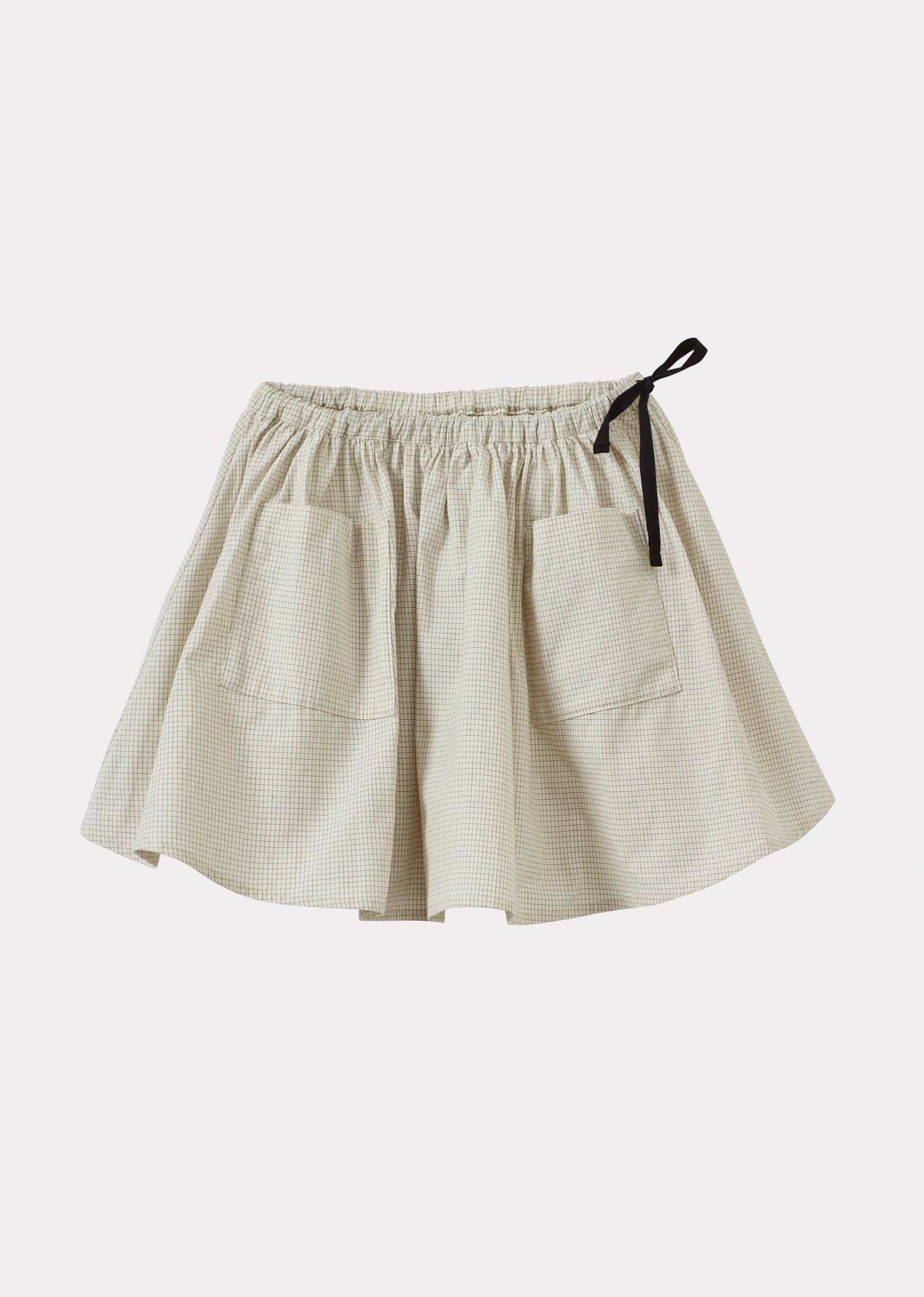 MYLA GIRLS SKIRT - OFF-WHITE / BLACK MICRO-CHECK