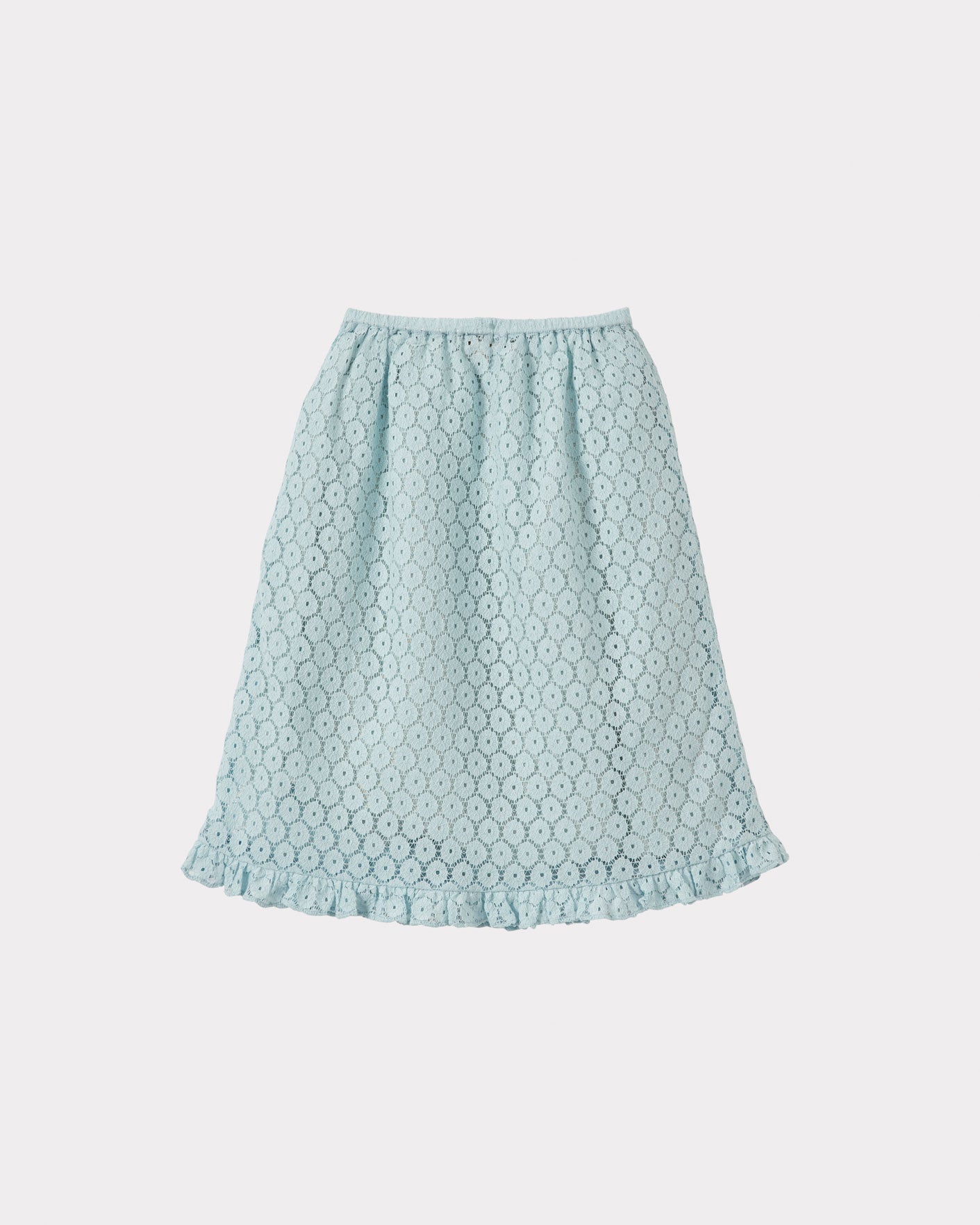 Luxury Stork Children's Cotton Skirt - Light Blue with Frills Back