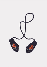 APO EMBROIDERED MITTENS - NAVY/ORANGE