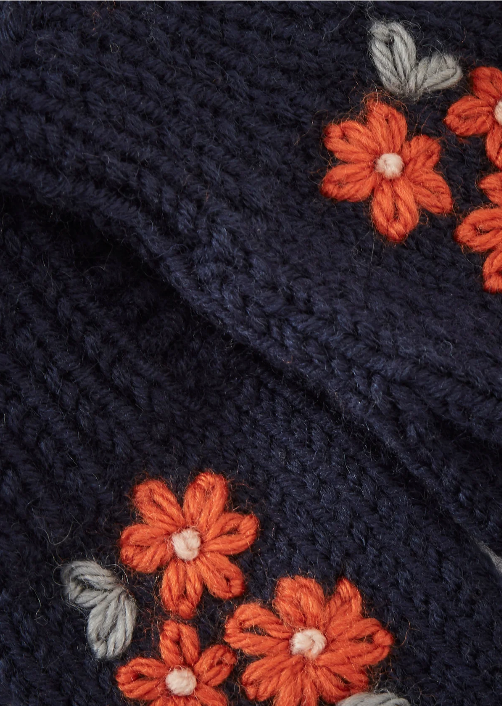 APO EMBROIDERED MITTENS - NAVY/ORANGE