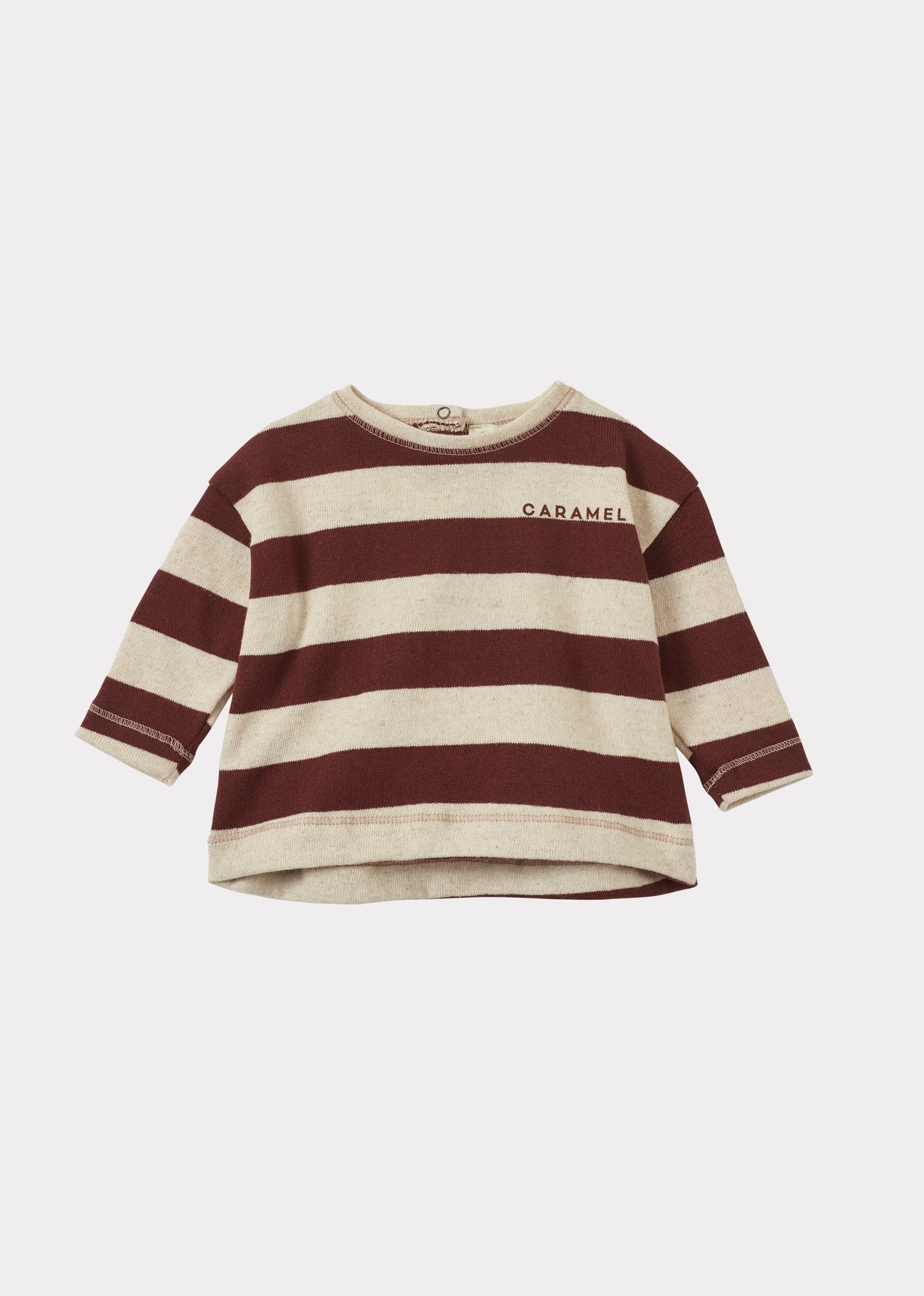 Luxury Todea Baby Cotton T-Shirt - Ecru / Tan Stripe