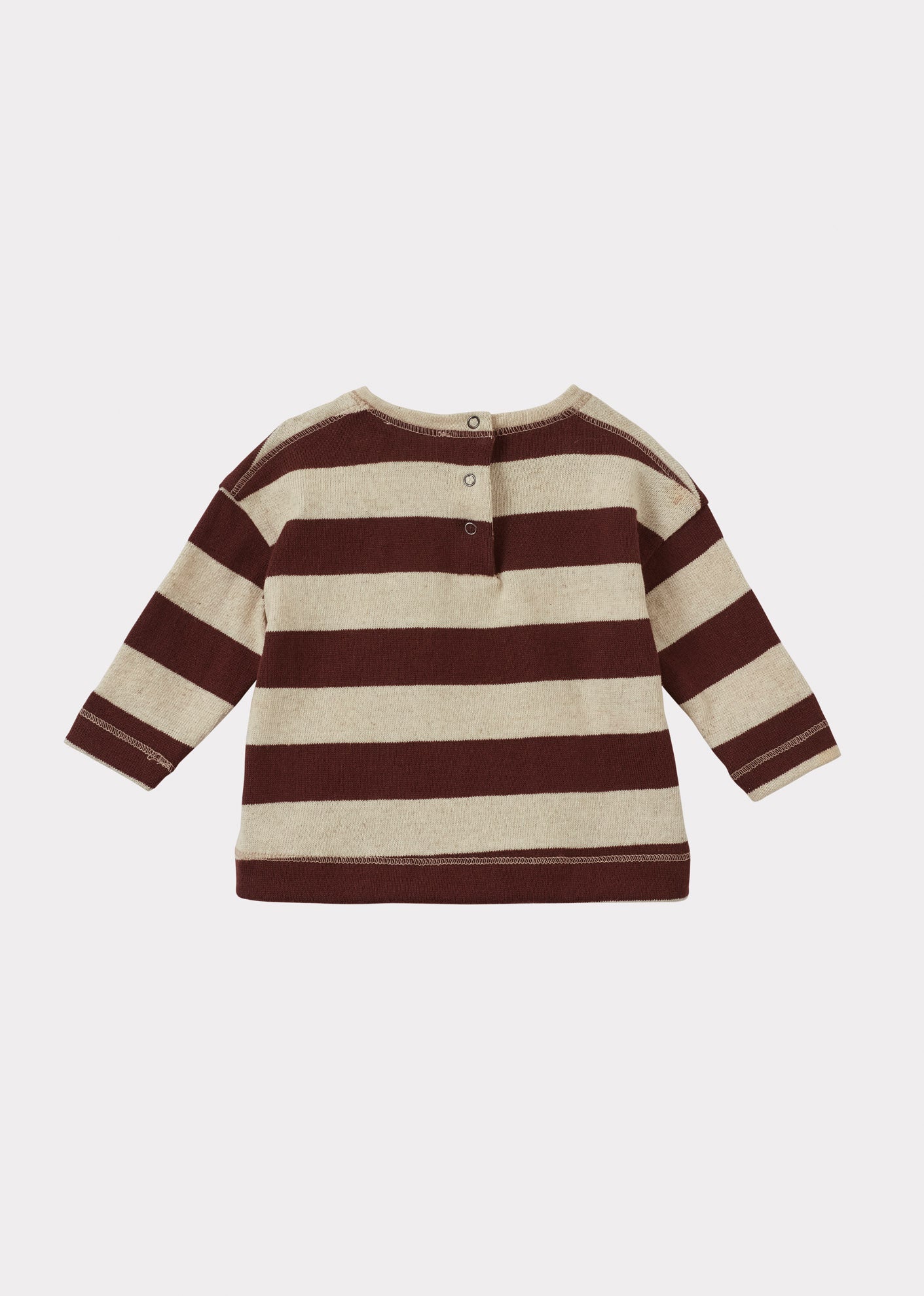 TODEA BABY COTTON T-SHIRT - ECRU / TAN STRIPE