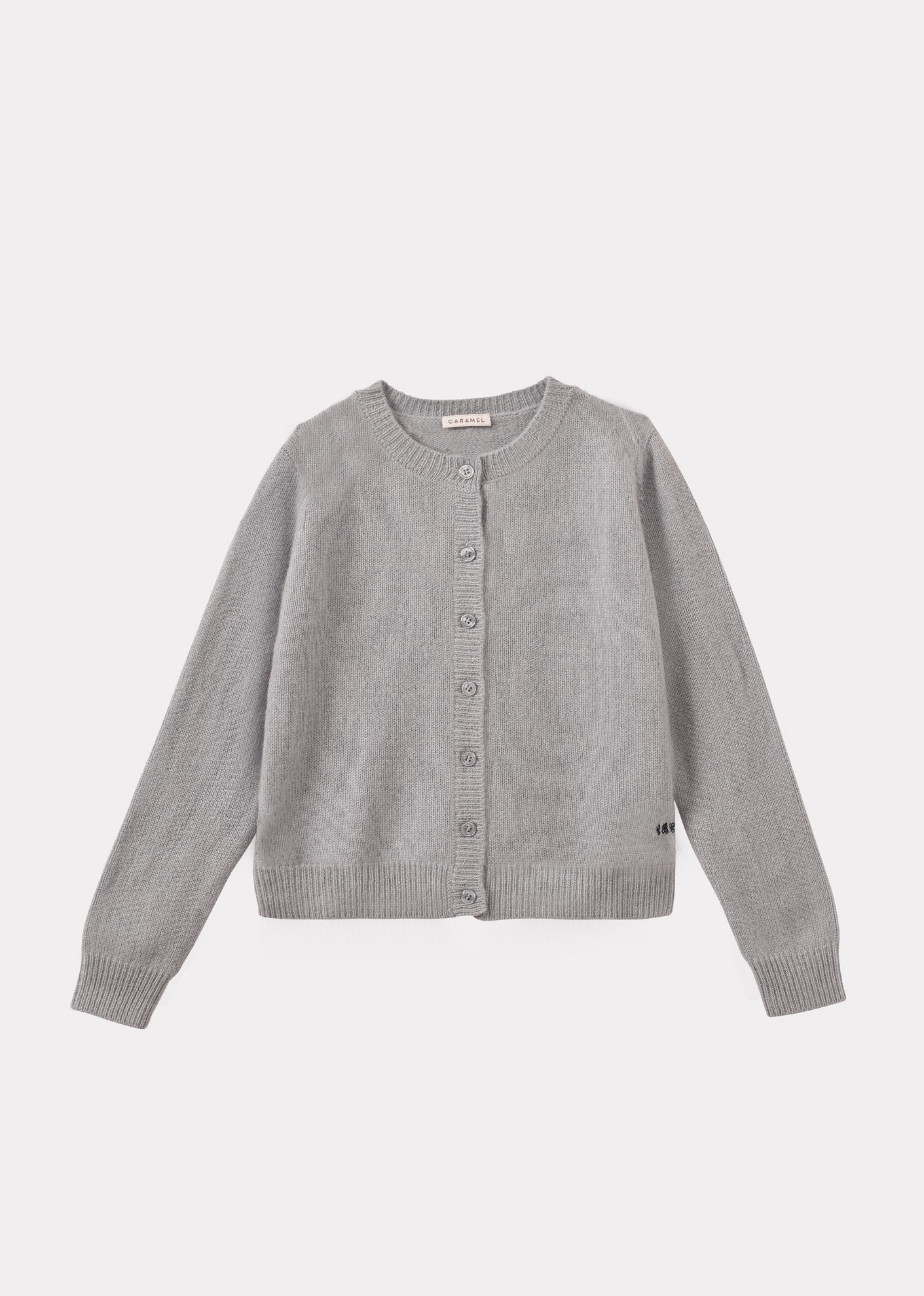 TOPO CHILDRENS CASHMERE CARDIGAN - PALE GREY