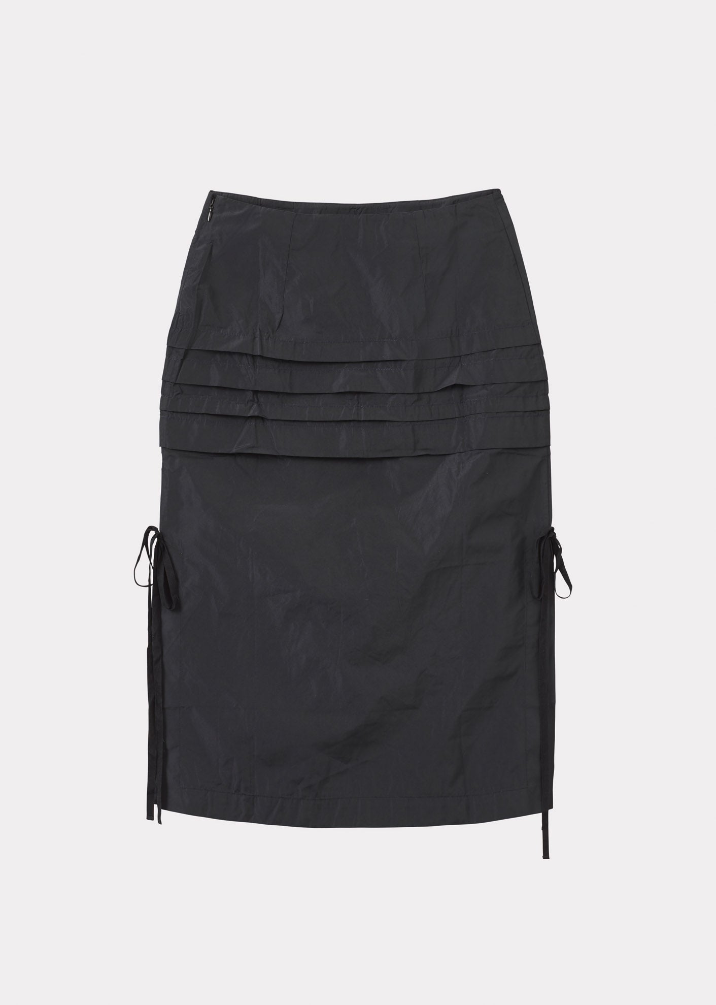 Luxury Women's Tuck Skirt Bows Black Front