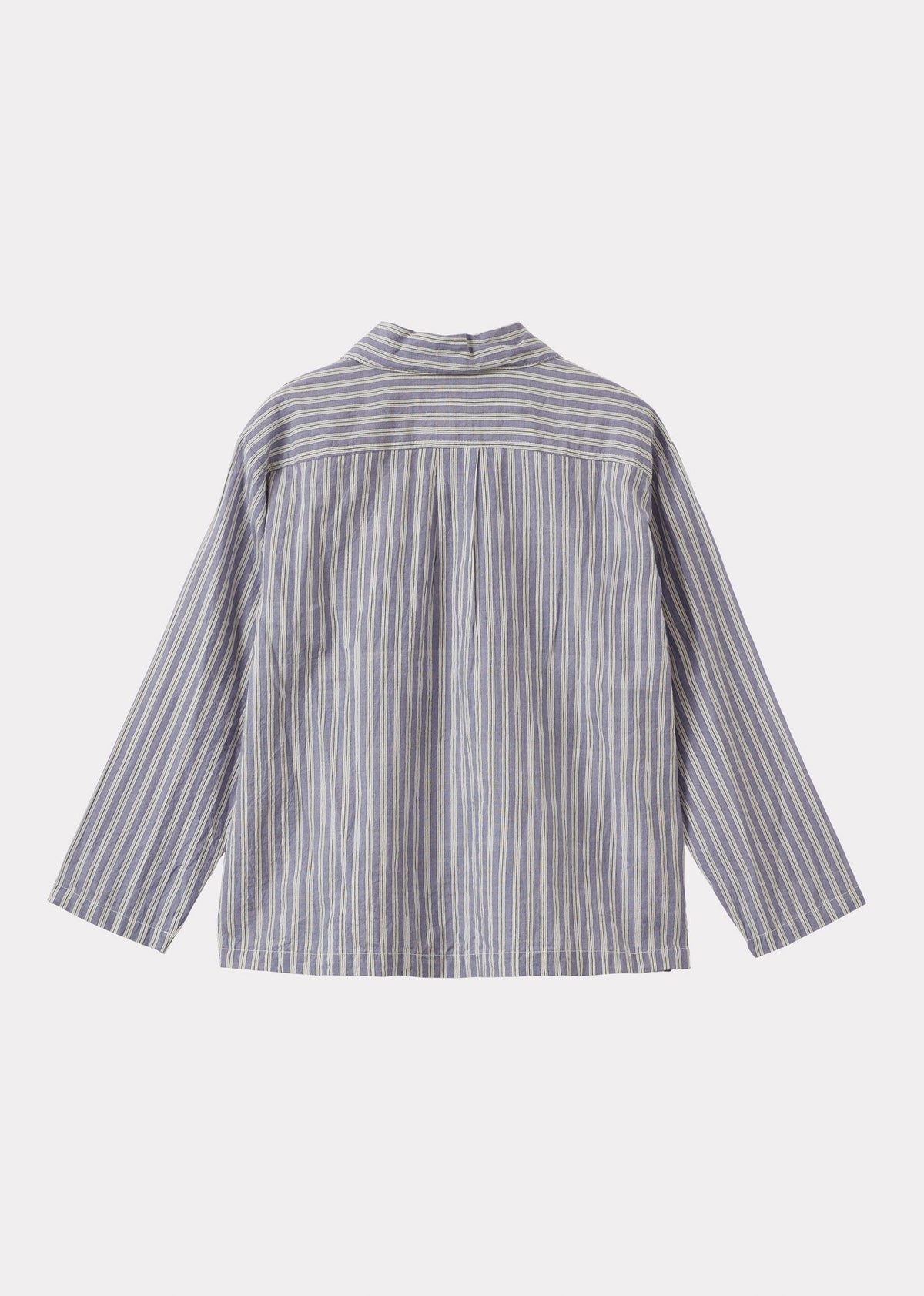 WALNUT CHILDRENS HAND-LOOMED COTTON SHIRT - VIOLET STRIPE