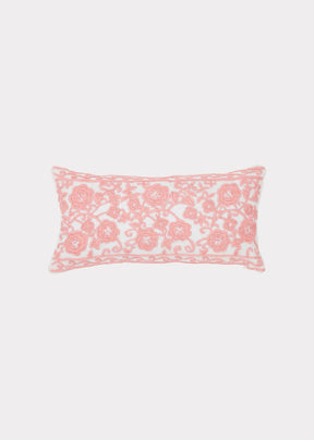 Embroidered Cushion, Natural Coral