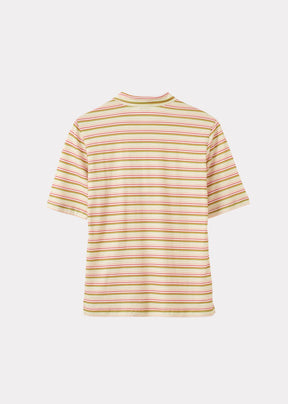 CARAMEL POLO T-SHIRT - MULTI STRIPE