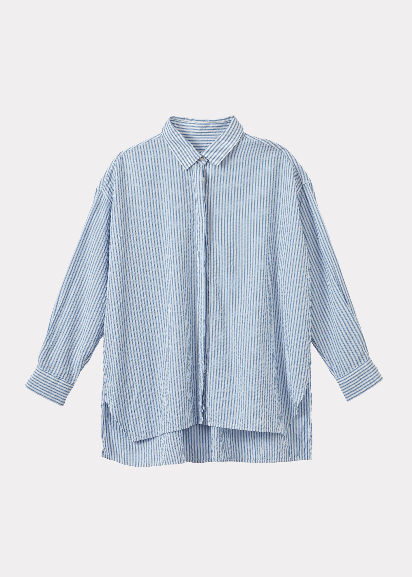 A-LINE SHIRT - NAVY BLUE STRIPE