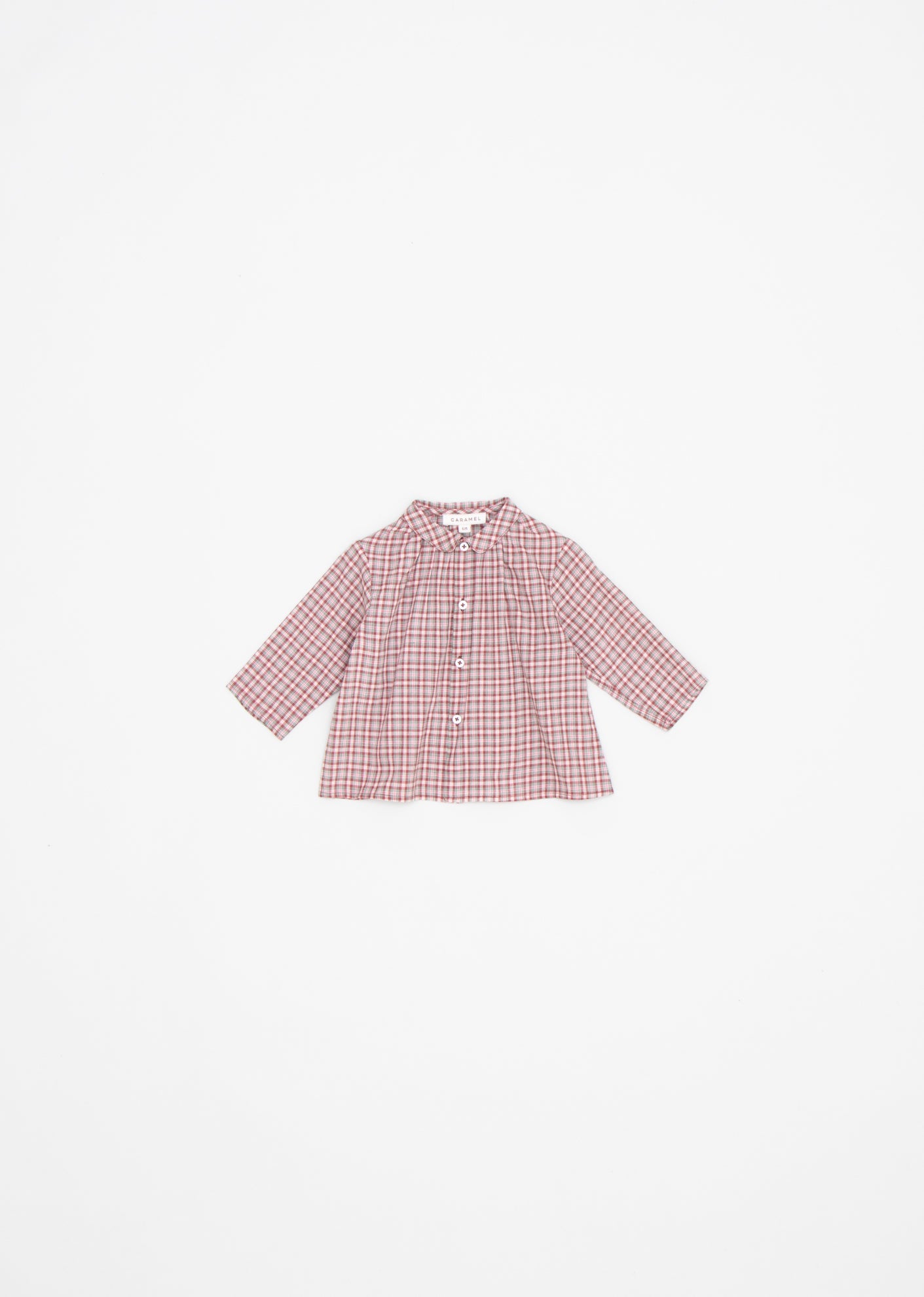 ALOE BABY SHIRT - BURGUNDY CHECK 1