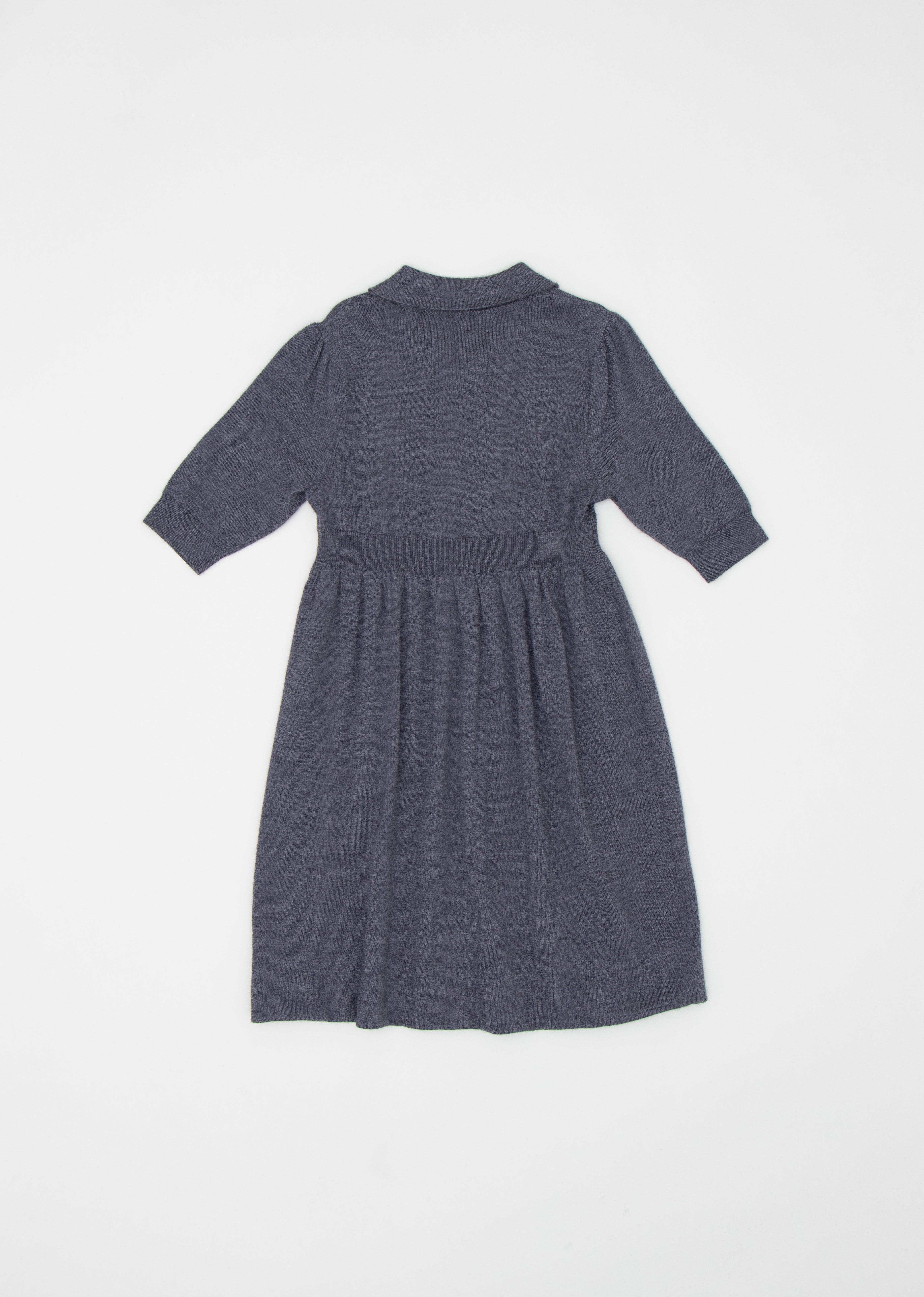 ANETO GIRL DRESS - DARK GREY MELANGE 2